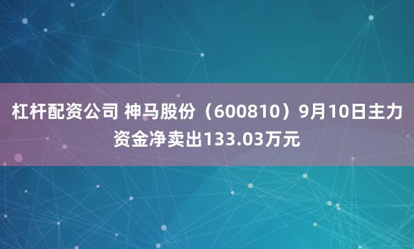 杠杆配资公司 神马股份（600810）9月10日主力资金净卖出133.03万元