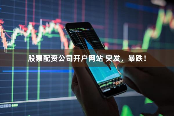 股票配资公司开户网站 突发，暴跌！