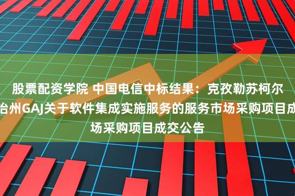 股票配资学院 中国电信中标结果：克孜勒苏柯尔克孜自治州GAJ关于软件集成实施服务的服务市场采购项目成交公告
